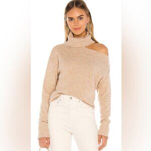 NEW Paige Raundi Cutout Turtleneck Sweater Wool Blend Camel Tan Women's S